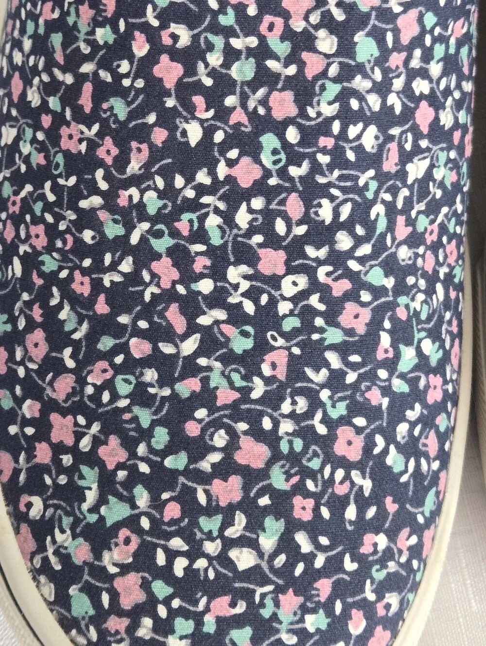 Wonder Nation Girls' 6 Navy Floral Slip-On Sneakers with Pink and Mint Accents